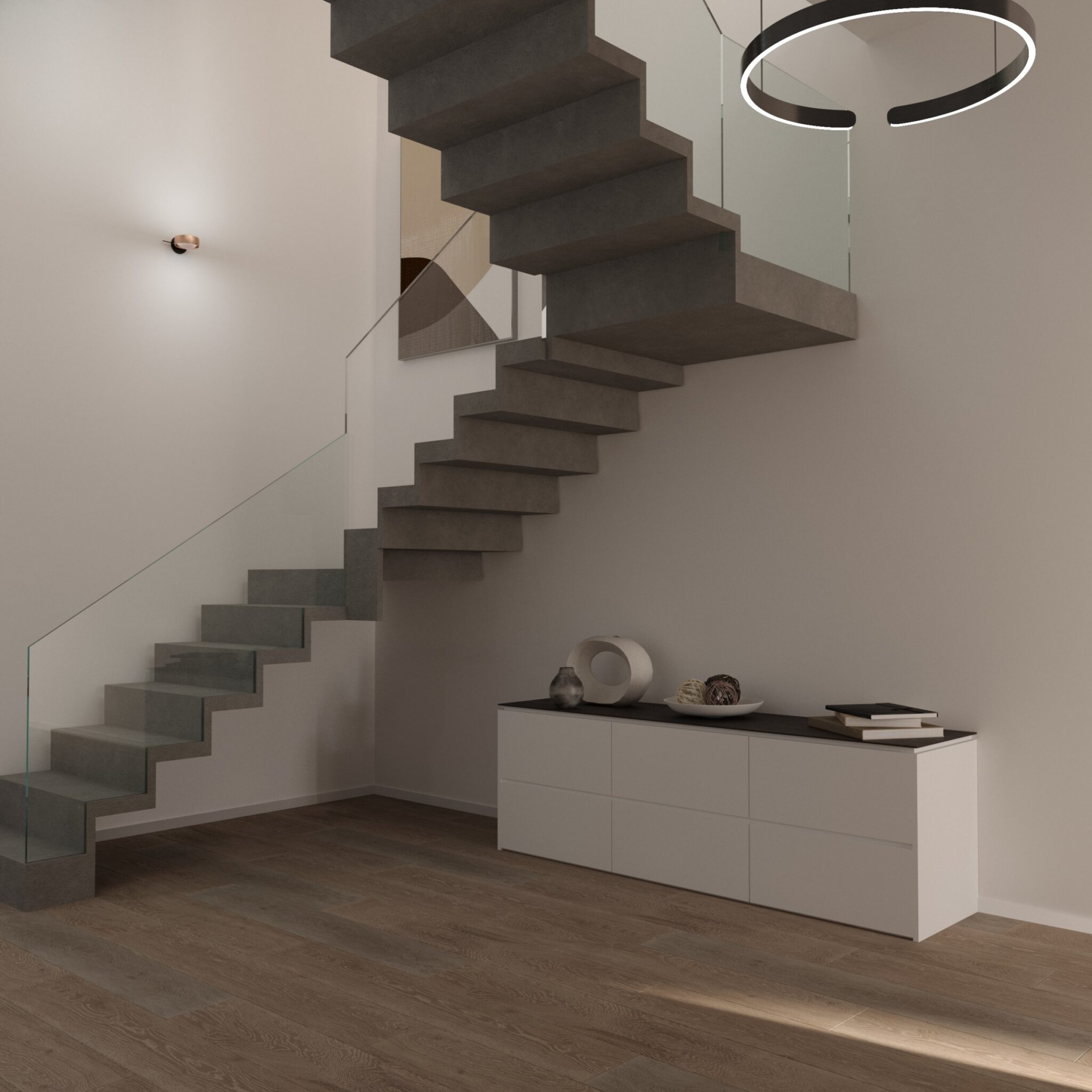 Visualisierung des Flurs mit Sideboard